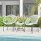 3-Piece White Acapulco Patio Set with 2 Chairs & Tempered Glass Table